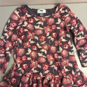 Old Navy Pink and Gray Floral Kids Dress